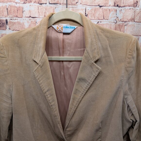 DC Collection VINTAGE Tan Corduroy Blazer Size 14 - Picture 7 of 15